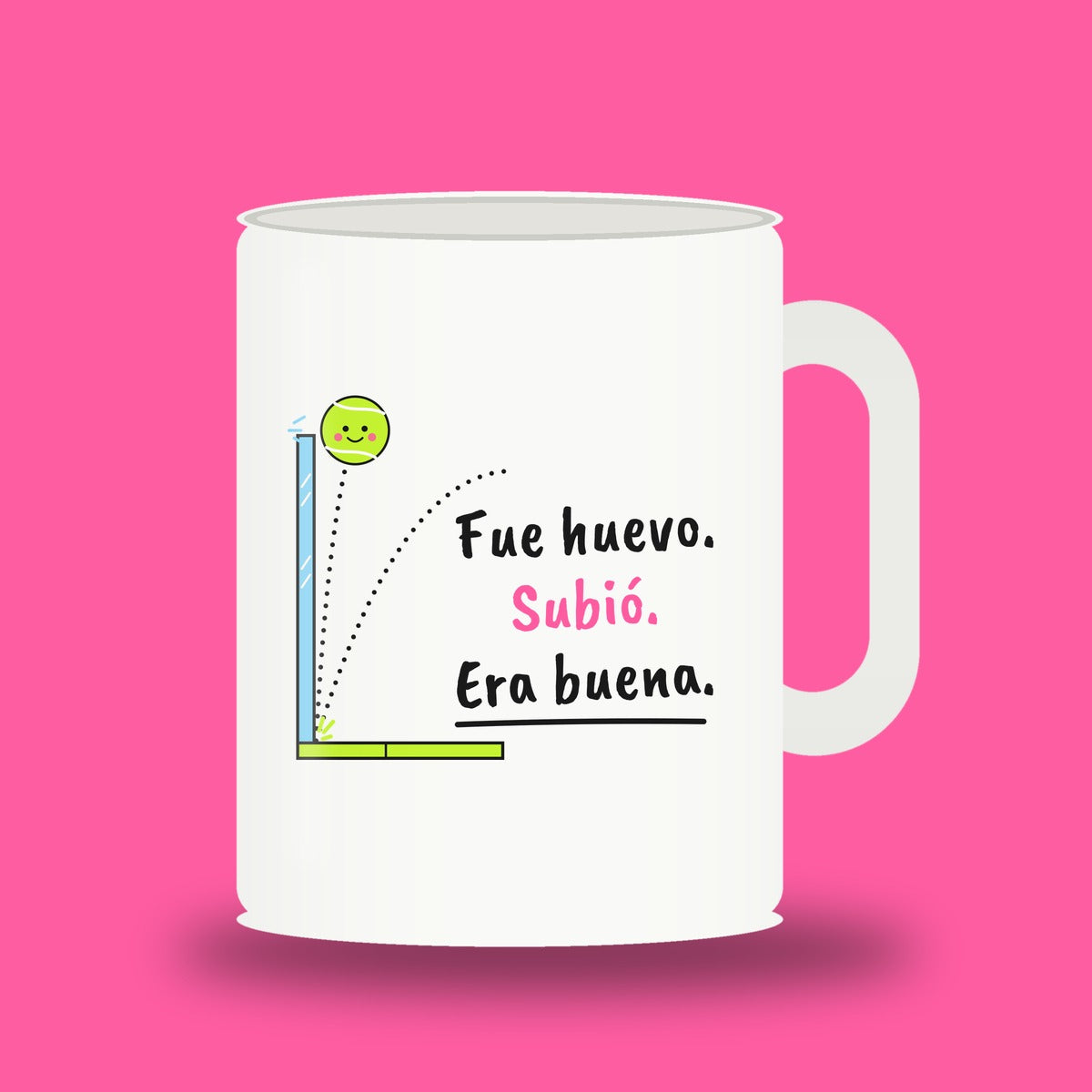 Fue huevo. Subió. Era buena – padel mug, white 11oz