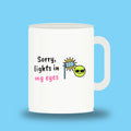 Sorry, lights in my eyes – padel mug, white 11oz