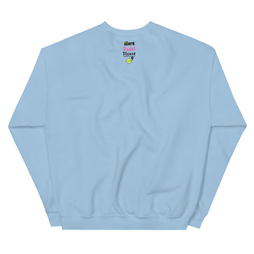 7am. Pitch black. Booked anyway. – padel sweatshirt, Light Blue, back with neck logo