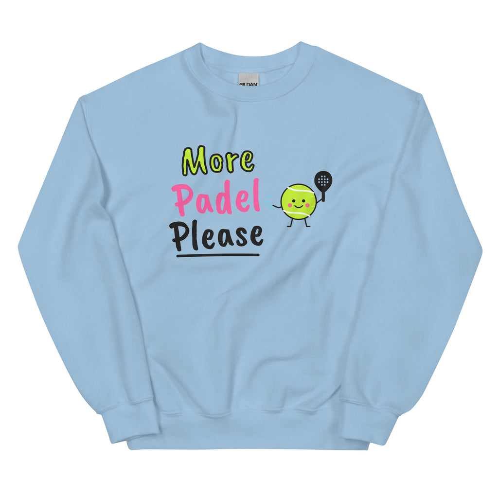 More Padel Please logo – padel sweatshirt, Light Blue