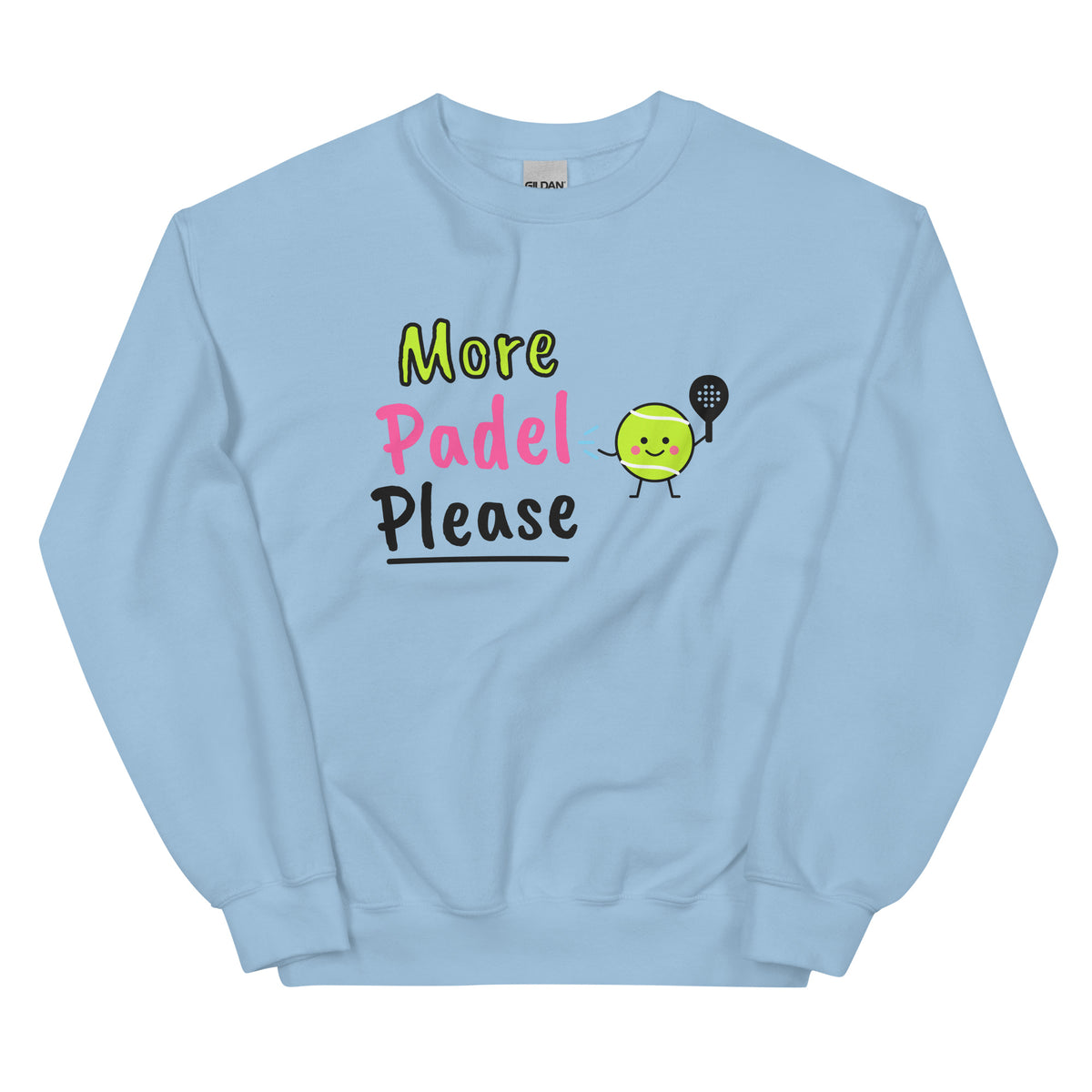 More Padel Please logo – padel sweatshirt, Light Blue
