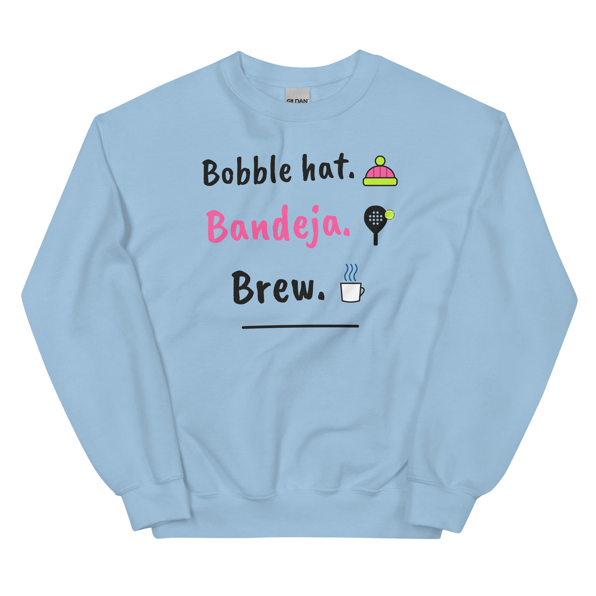Bobble hat. Bandeja. Brew. – padel sweatshirt, Light Blue
