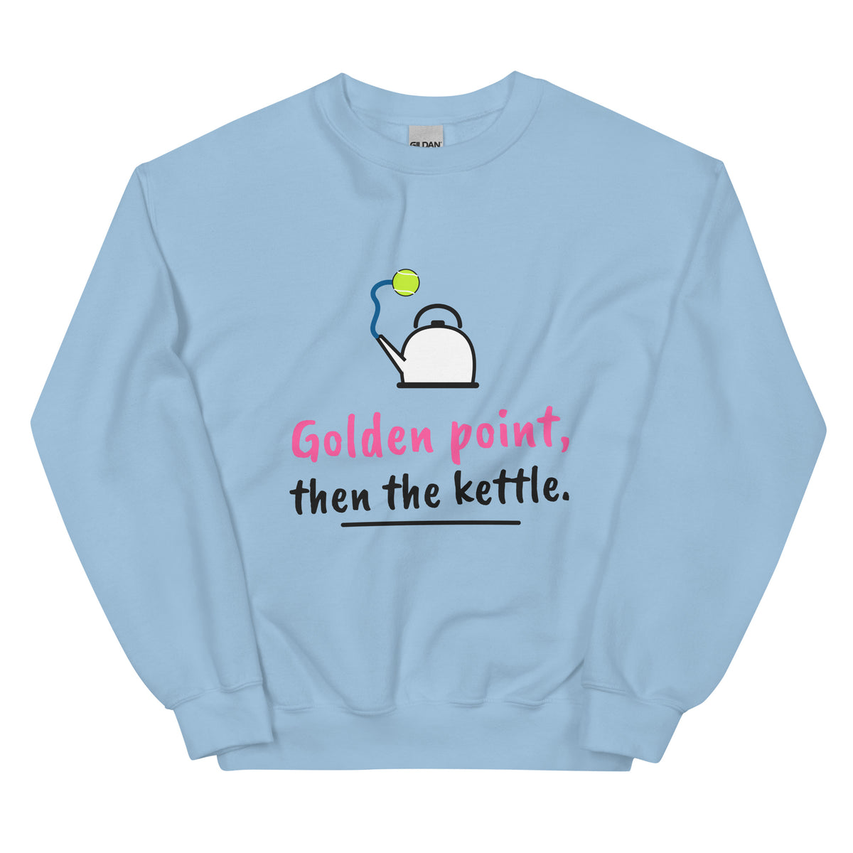 Golden point, then the kettle. – padel sweatshirt, Light Blue