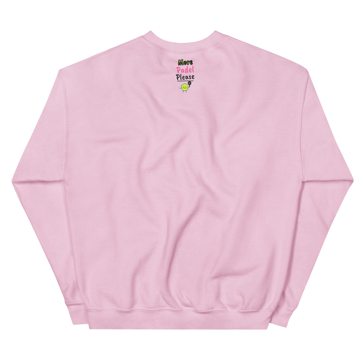 More Padel Please logo – padel sweatshirt, Light Pink, back with neck logo