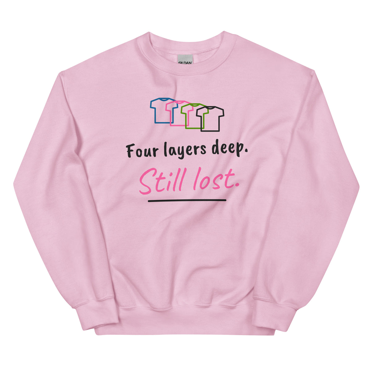 Four layers deep. Still lost. – padel sweatshirt, Light Pink