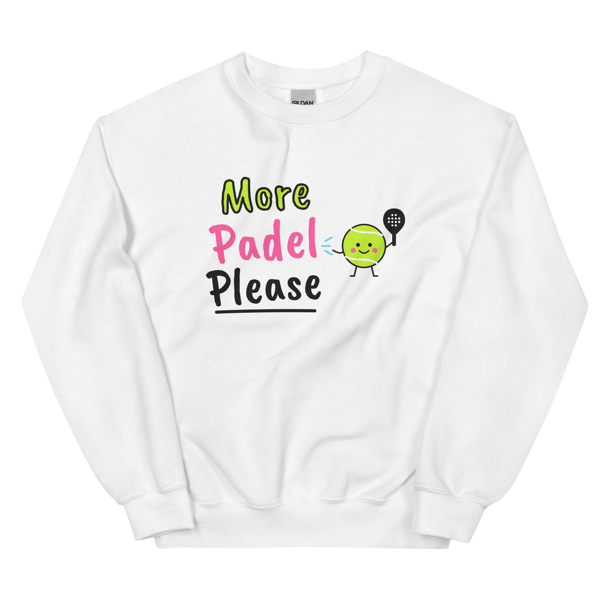 More Padel Please logo – padel sweatshirt, White
