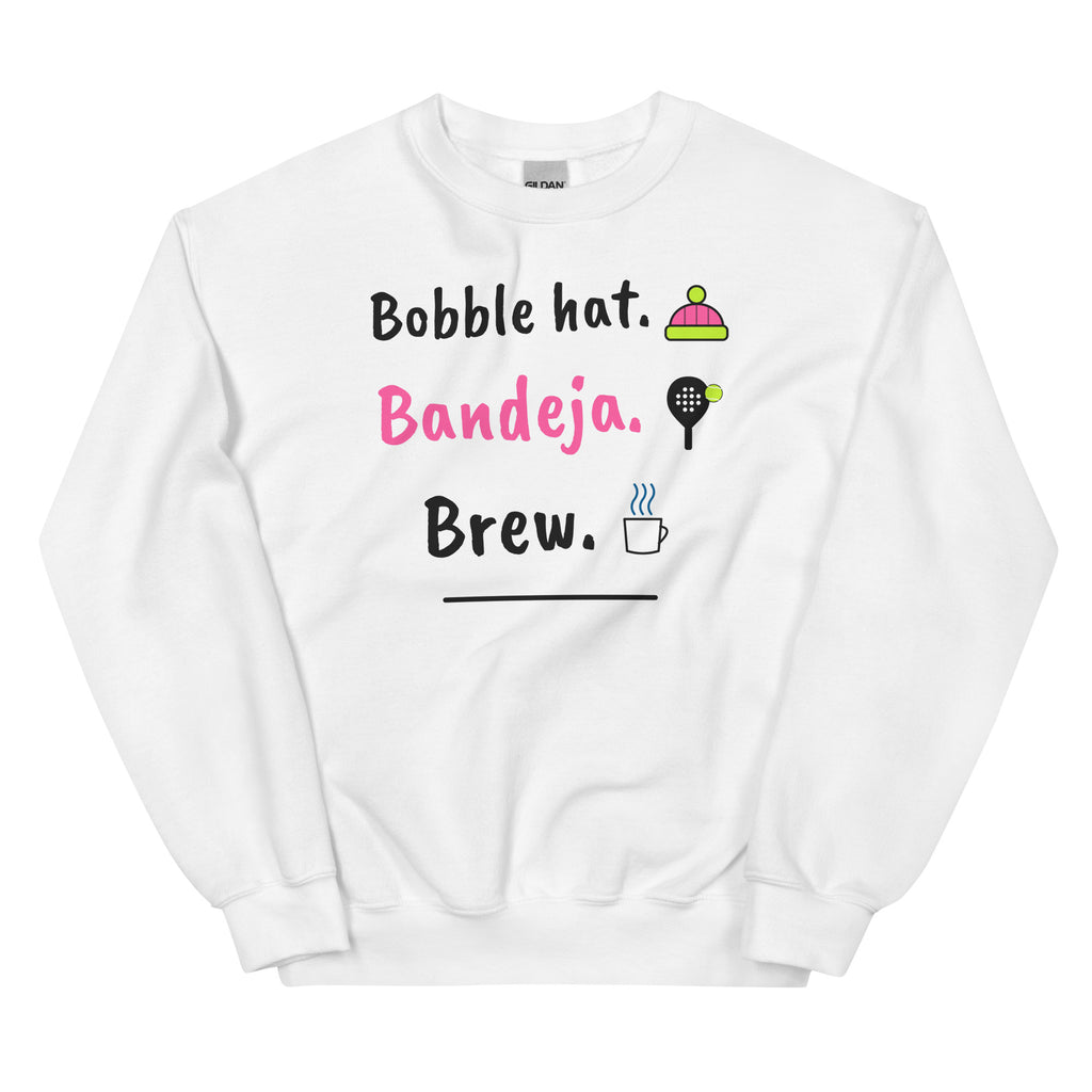 Bobble hat. Bandeja. Brew. – padel sweatshirt, White