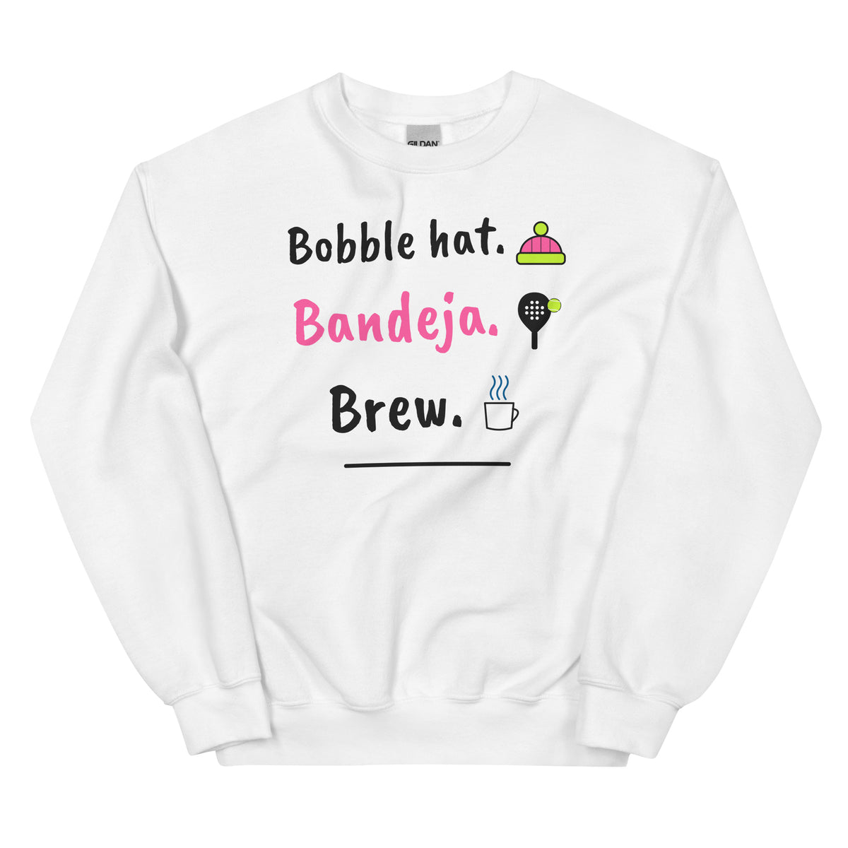 Bobble hat. Bandeja. Brew. – padel sweatshirt, White