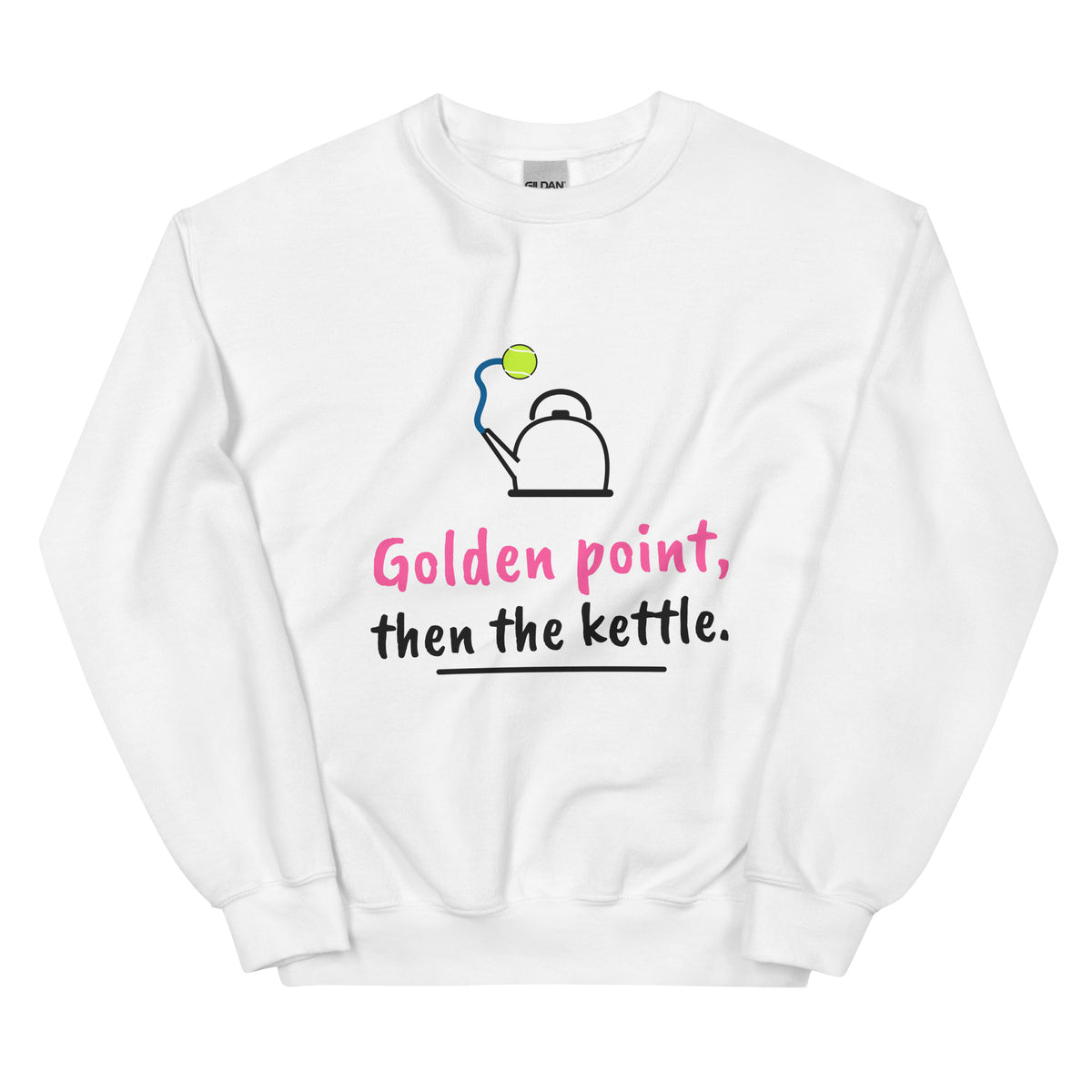 Golden point, then the kettle. – padel sweatshirt, White