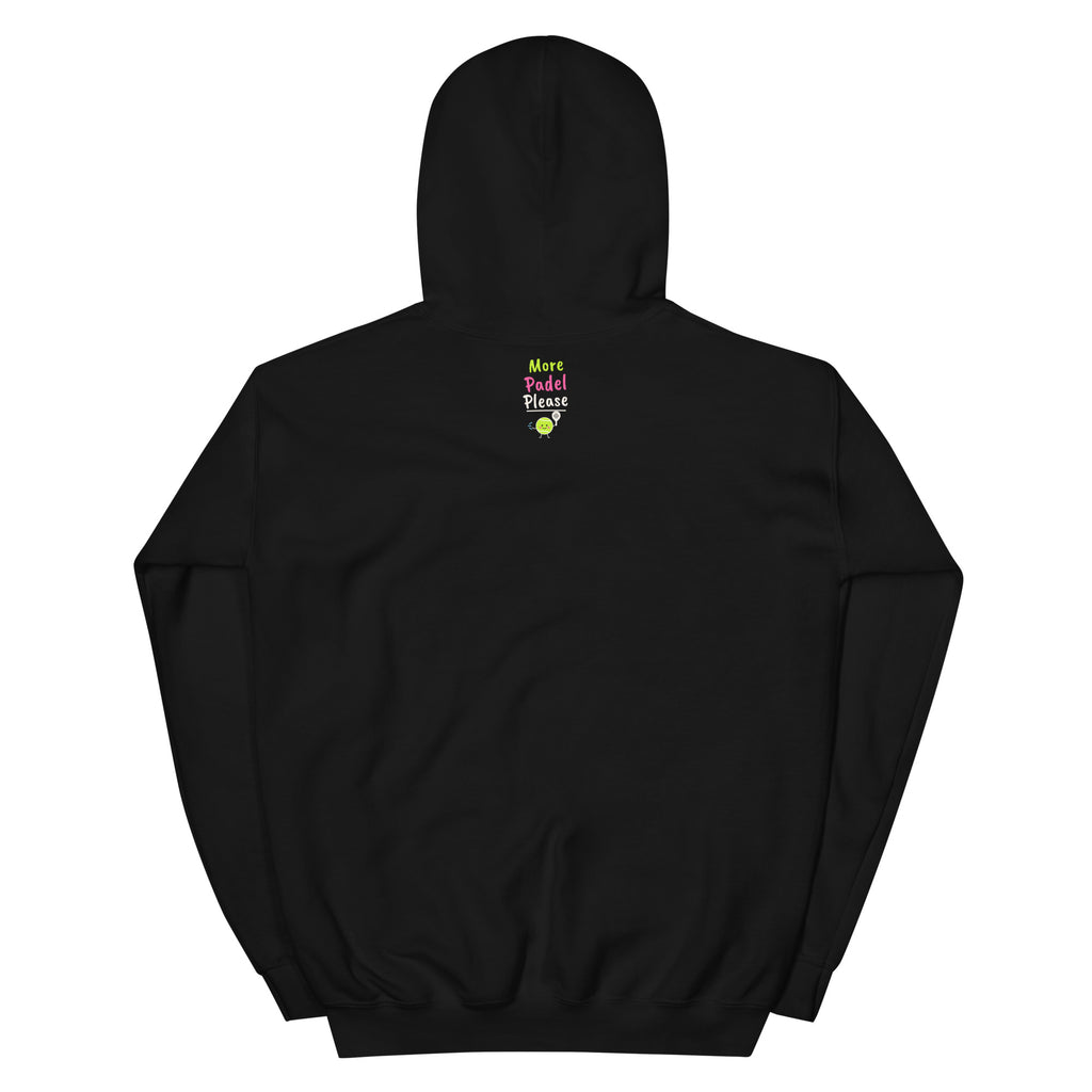 Played in frost. Earned the pub. – padel hoodie, Black, back with neck logo