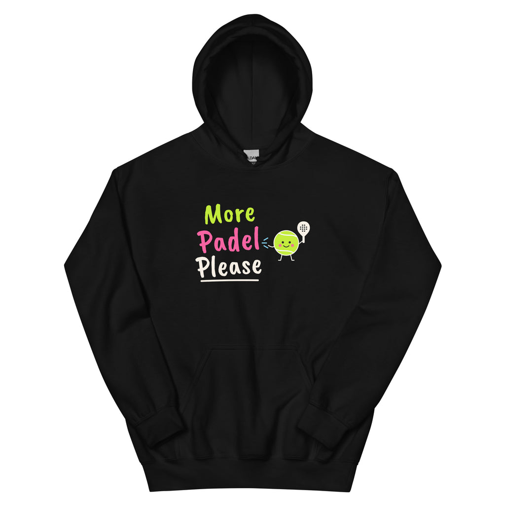 More Padel Please logo – padel hoodie, Black