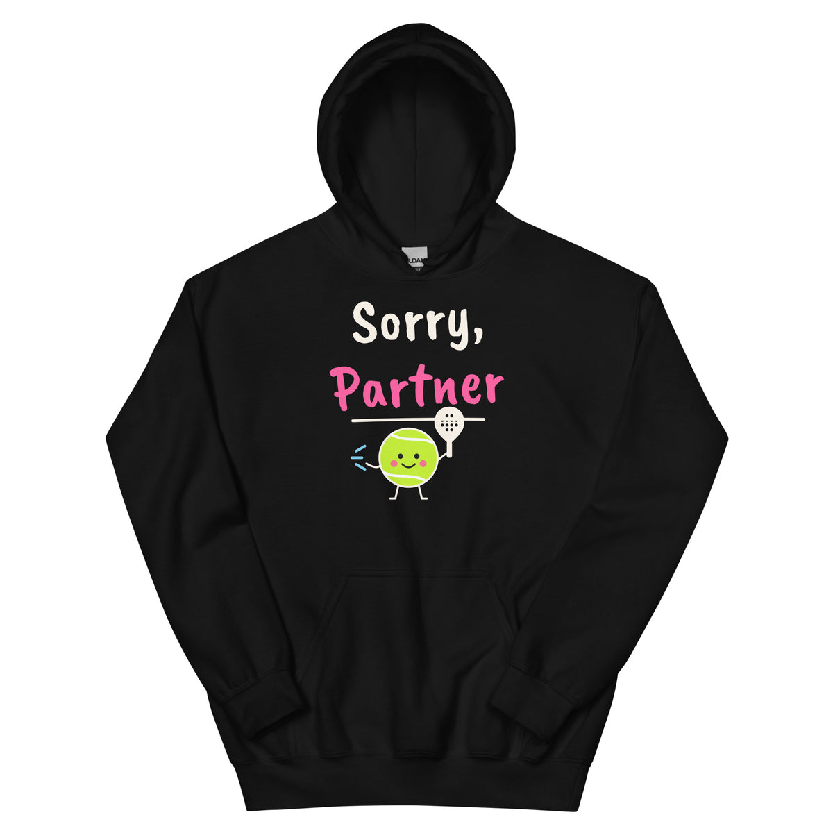 Sorry, Partner – padel hoodie, Black
