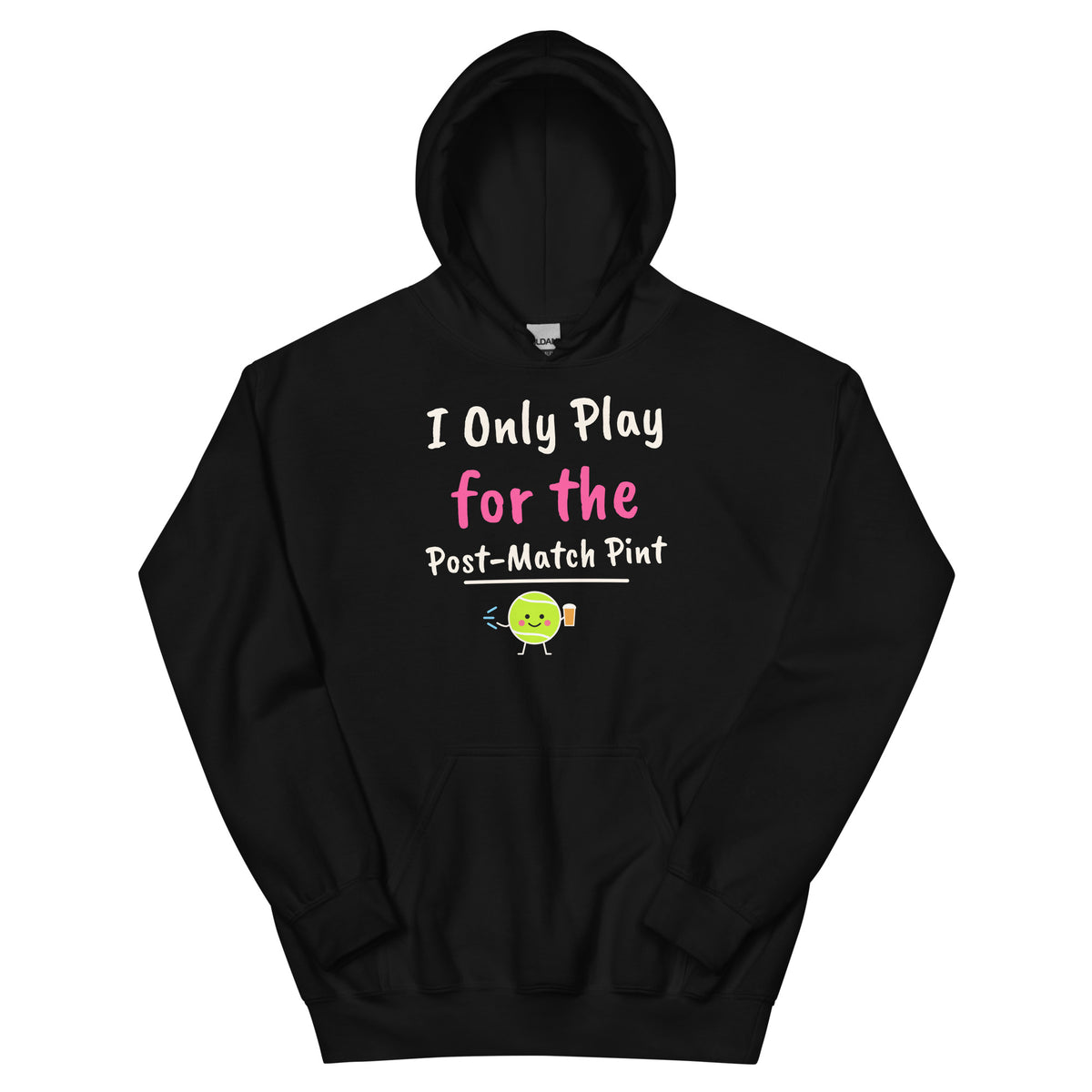 I Only Play for the Post-Match Pint – padel hoodie, Black
