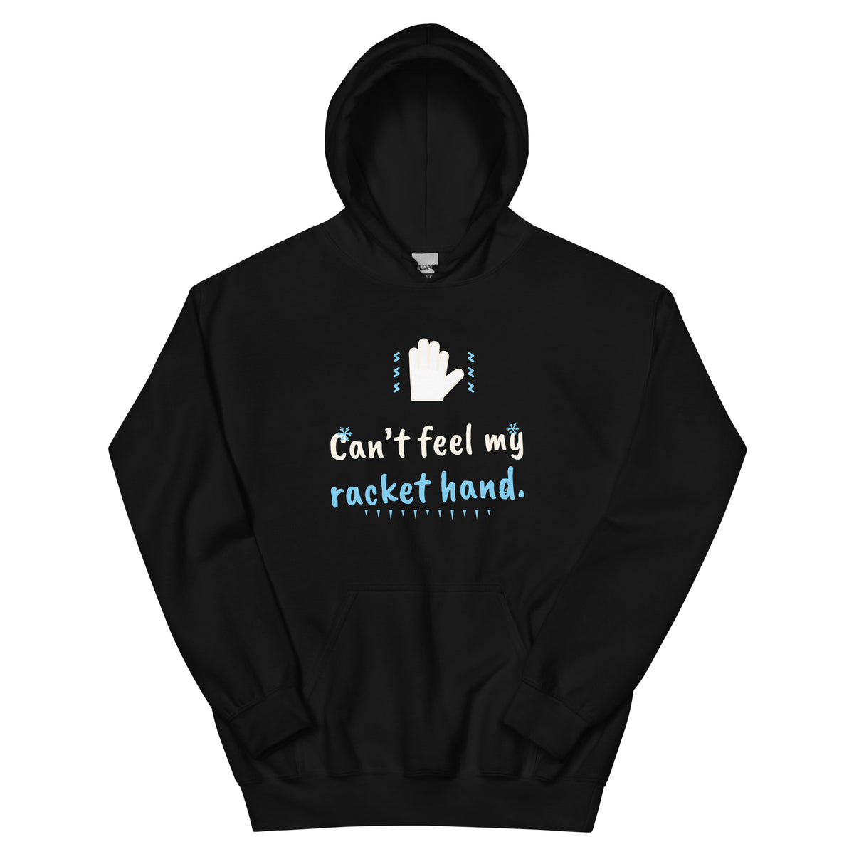 Can’t feel my racket hand. – padel hoodie, Black