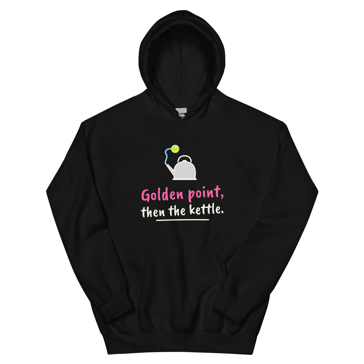 Golden point, then the kettle. – padel hoodie, Black