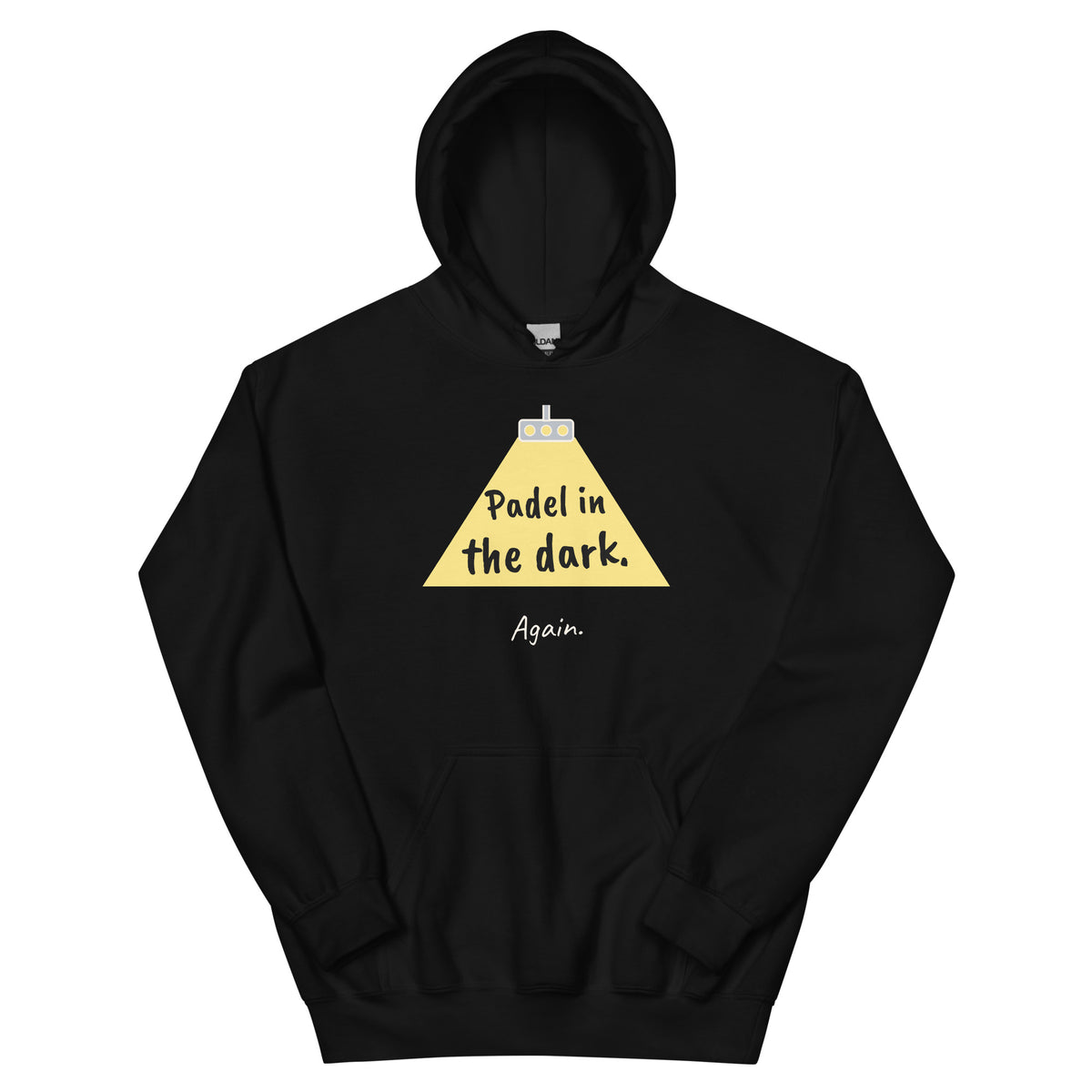 Padel in the dark. Again. – padel hoodie, Black