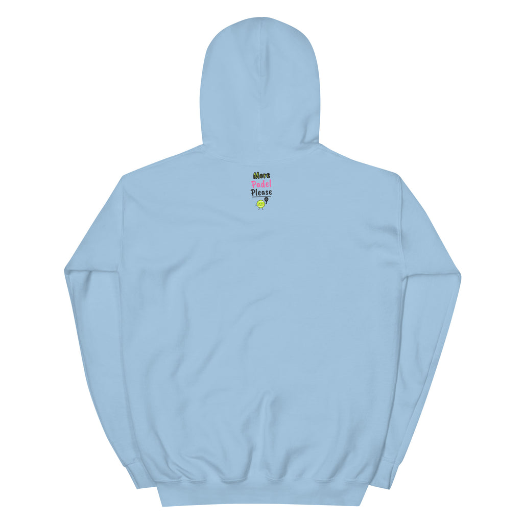 Sorry, Partner – padel hoodie, Light Blue, back with neck logo