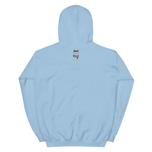 7am. Pitch black. Booked anyway. – padel hoodie, Light Blue, back with neck logo