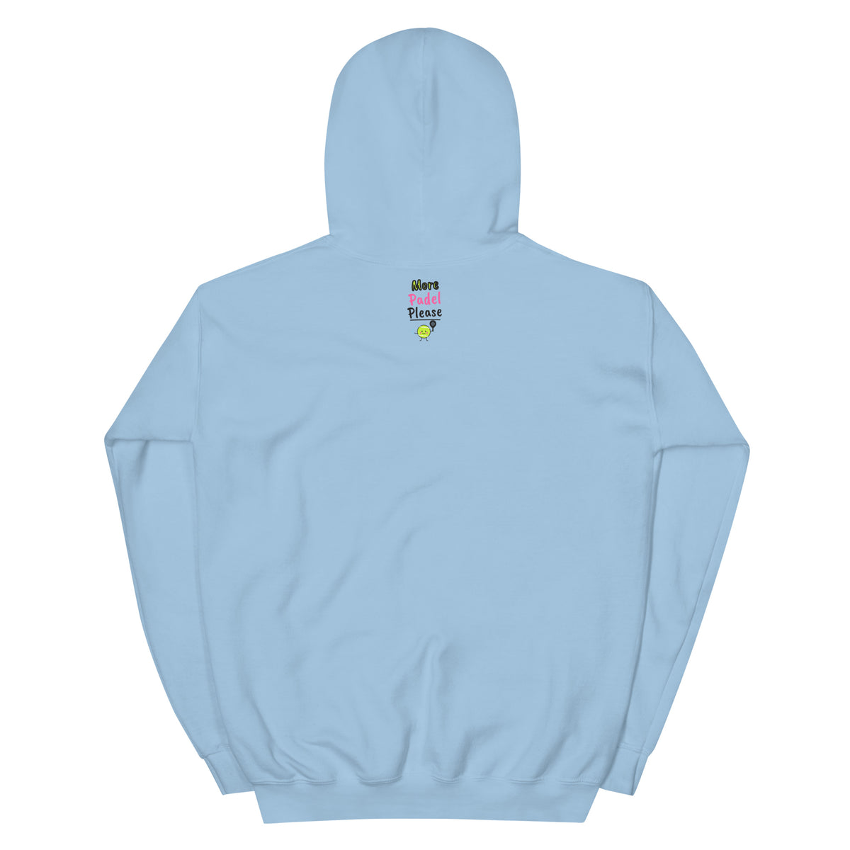 Wore gloves. Still blamed my partner. – padel hoodie, Light Blue, back with neck logo