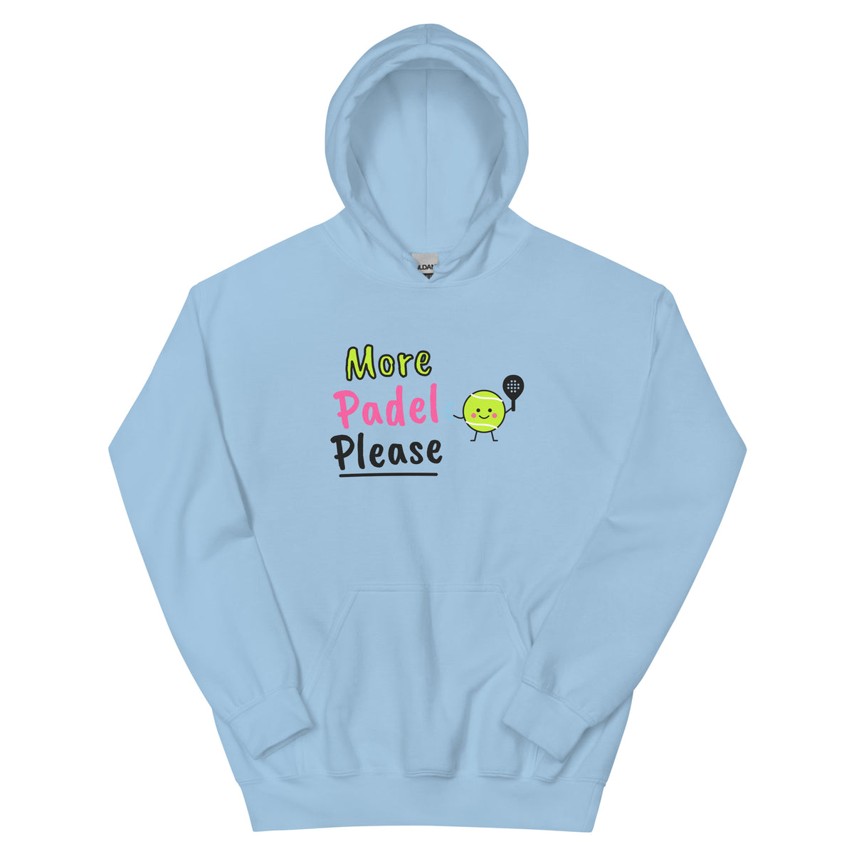 More Padel Please logo – padel hoodie, Light Blue