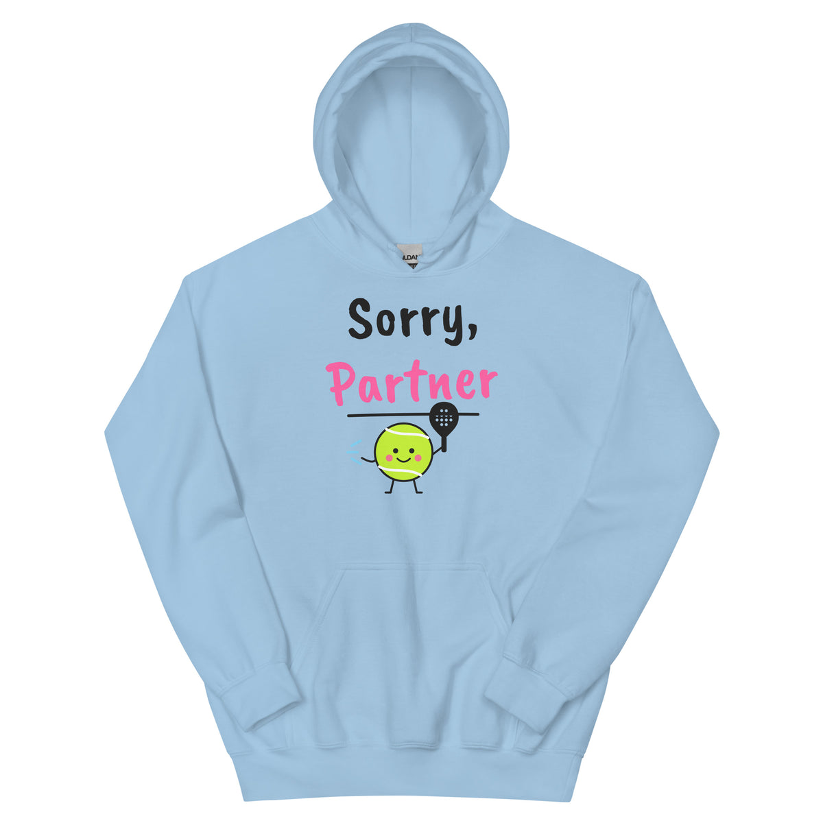 Sorry, Partner – padel hoodie, Light Blue