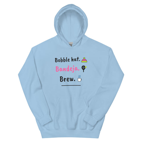 Bobble hat. Bandeja. Brew. – padel hoodie, Light Blue