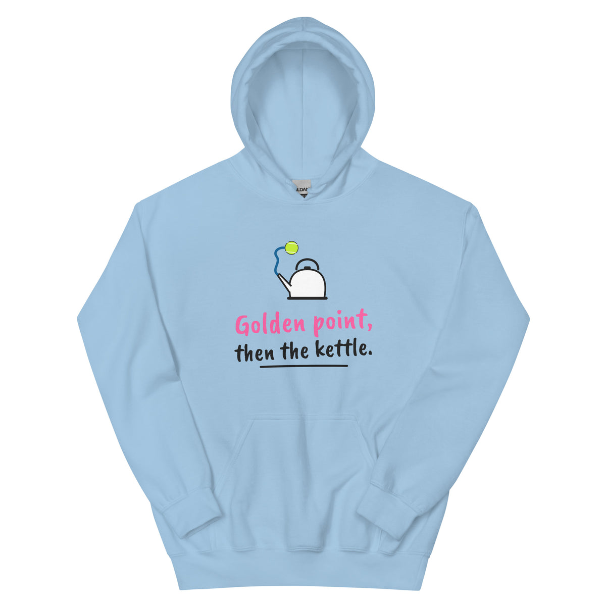 Golden point, then the kettle. – padel hoodie, Light Blue