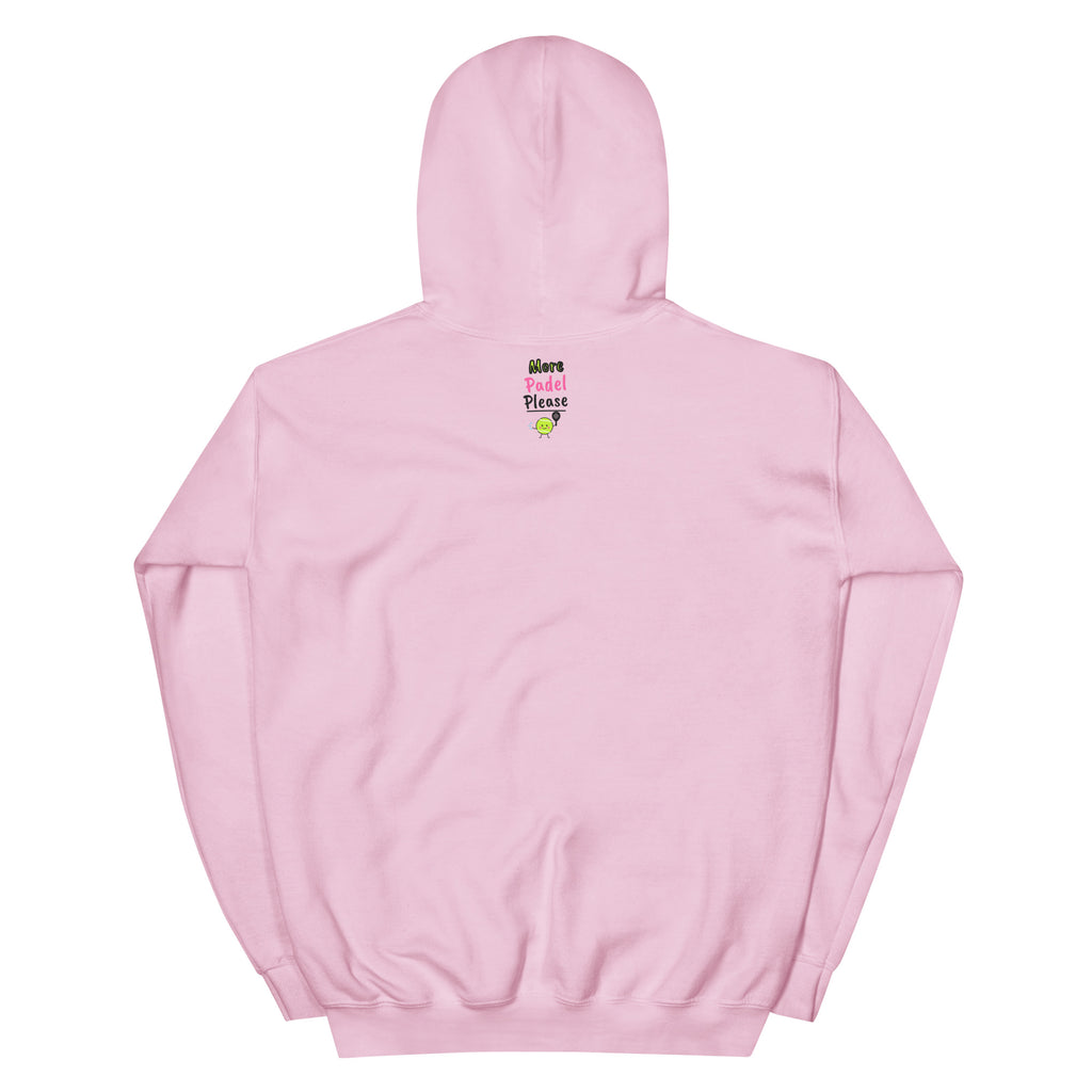 Bobble hat. Bandeja. Brew. – padel hoodie, Light Pink, back with neck logo