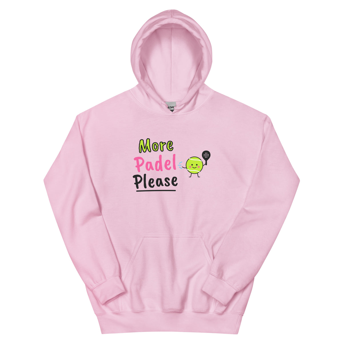 More Padel Please logo – padel hoodie, Light Pink