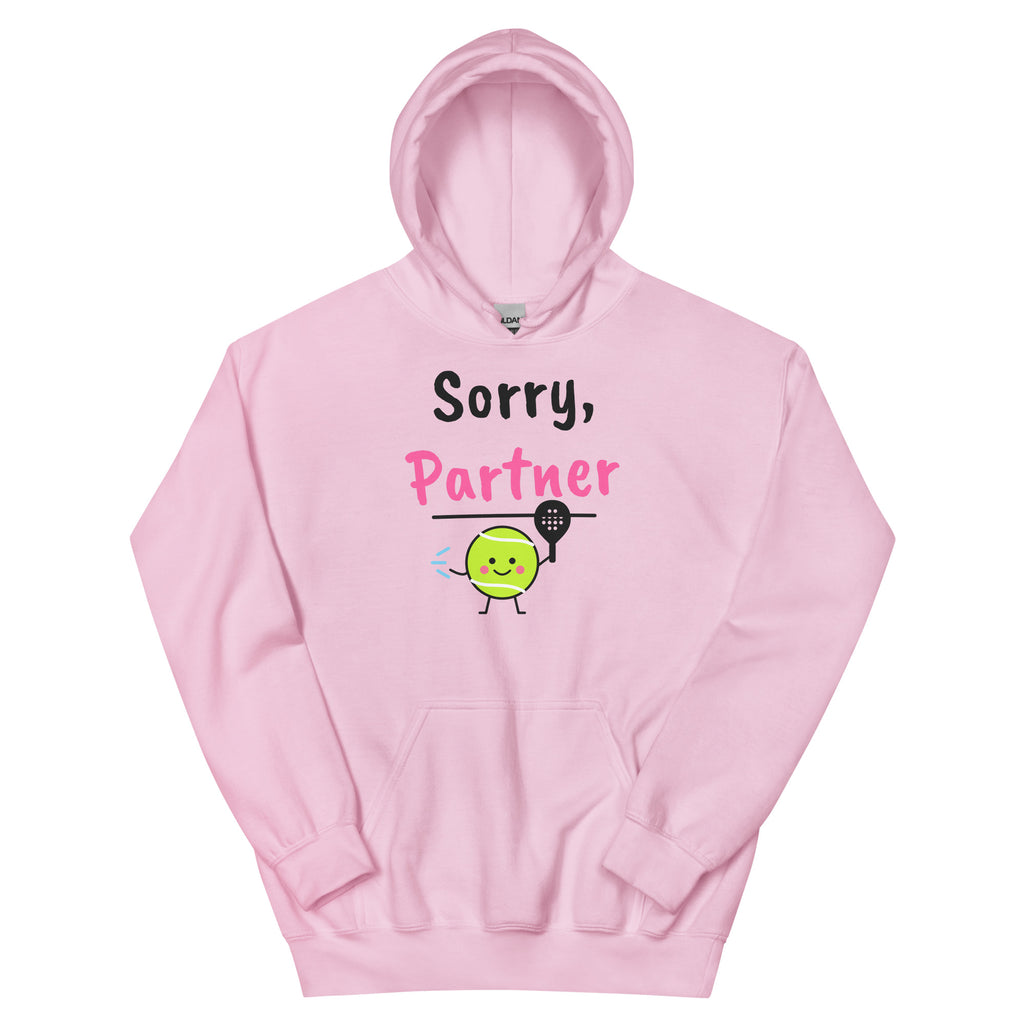 Sorry, Partner – padel hoodie, Light Pink