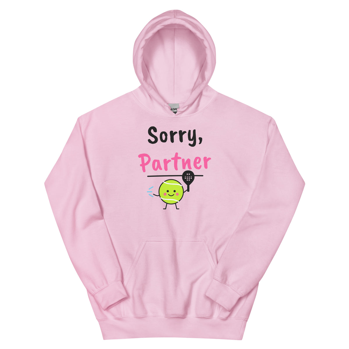Sorry, Partner – padel hoodie, Light Pink