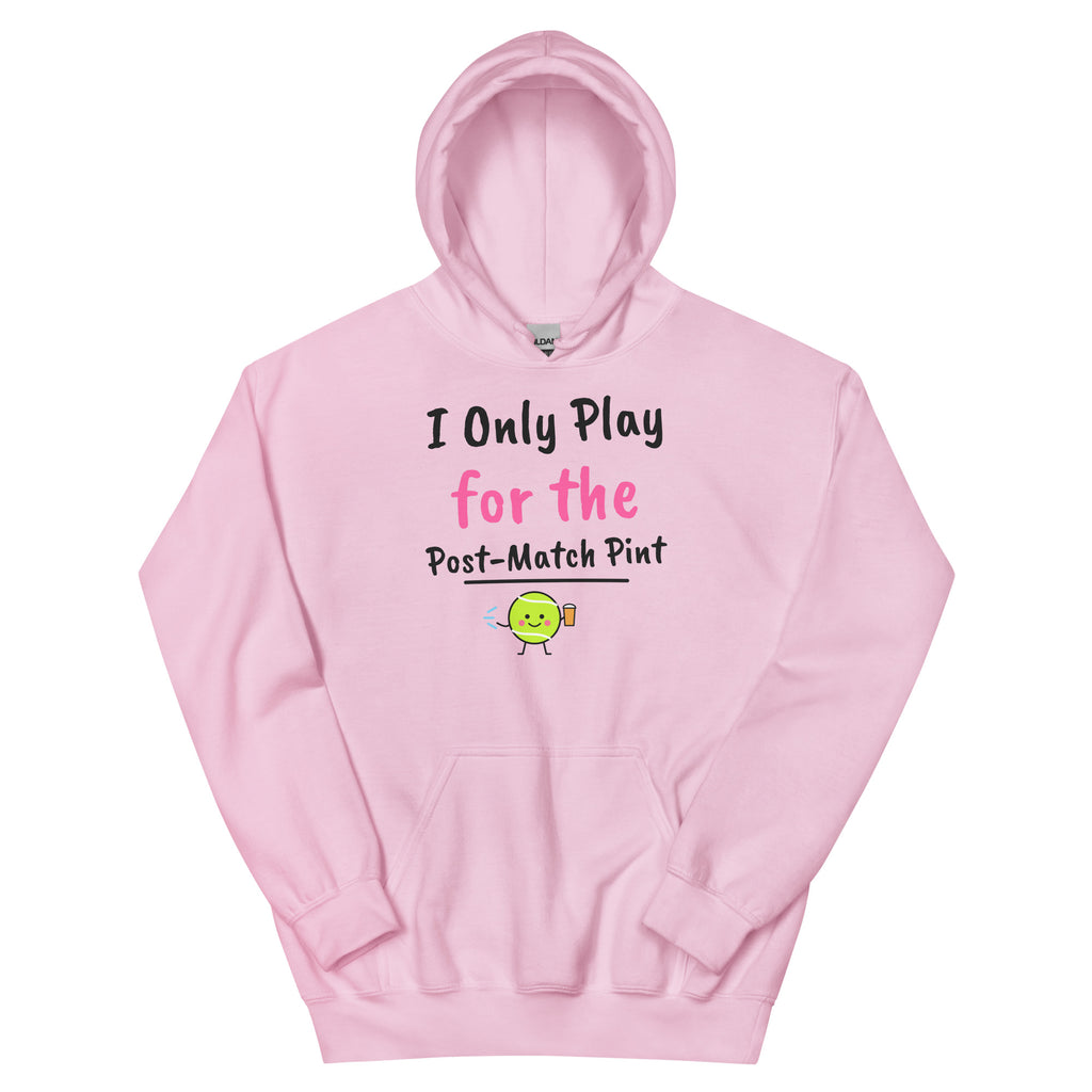 I Only Play for the Post-Match Pint – padel hoodie, Light Pink