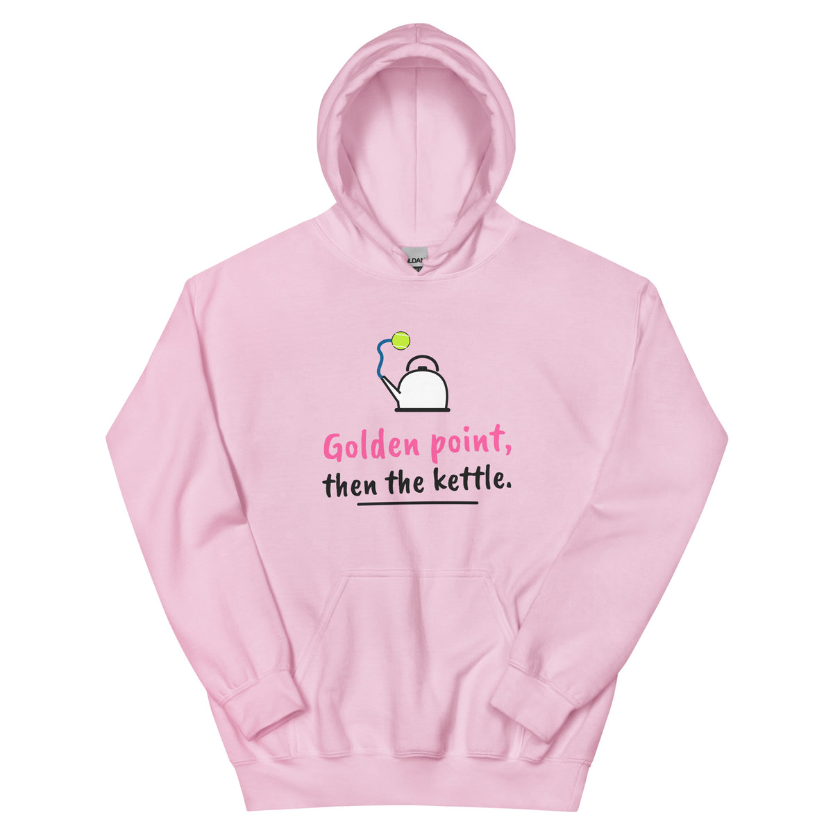 Golden point, then the kettle. – padel hoodie, Light Pink
