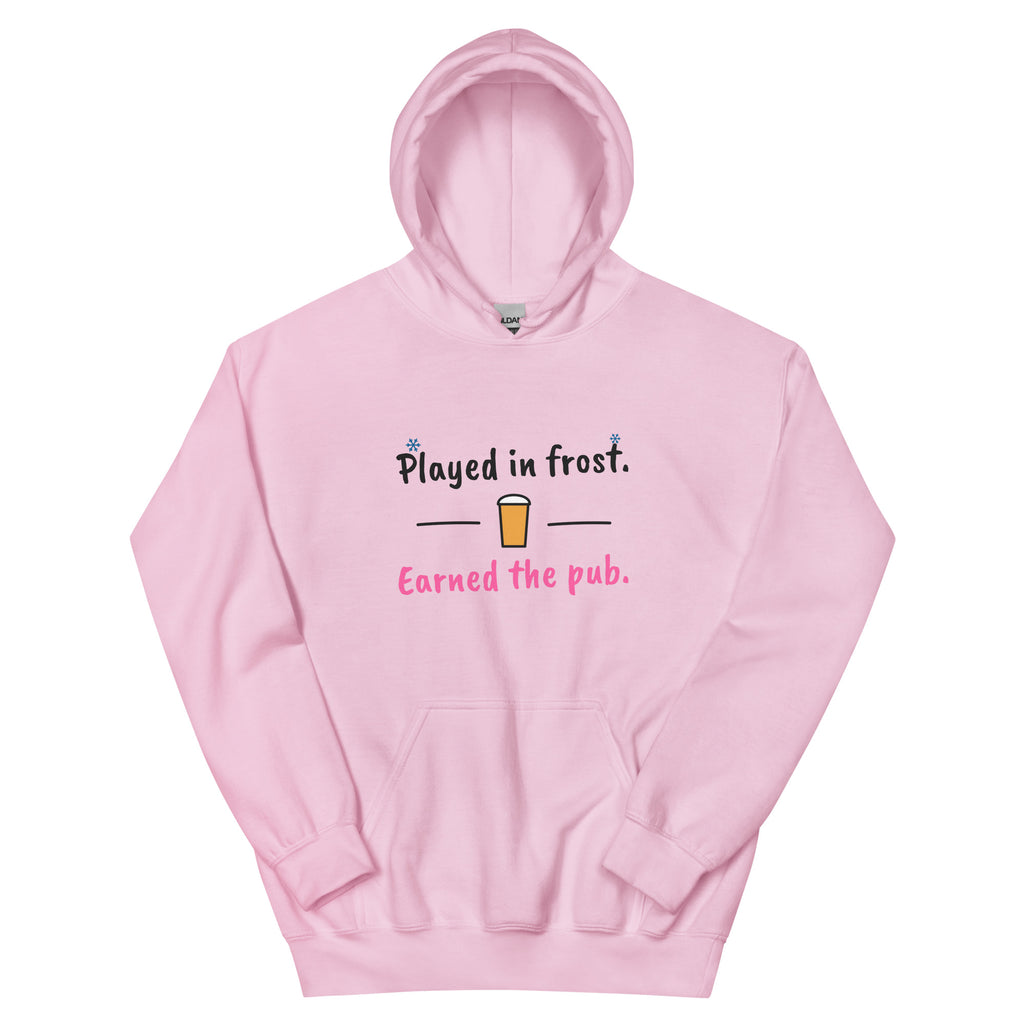 Played in frost. Earned the pub. – padel hoodie, Light Pink