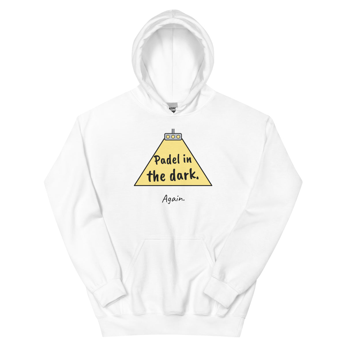 Padel in the dark. Again. – padel hoodie, White