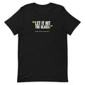 Let It Hit The Glass! Padel Tee – Black, front (“Let it hit the glass!” print)