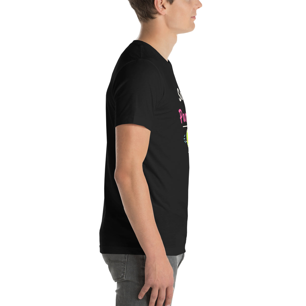 Right side of the black Sorry, Partner Padel Tee