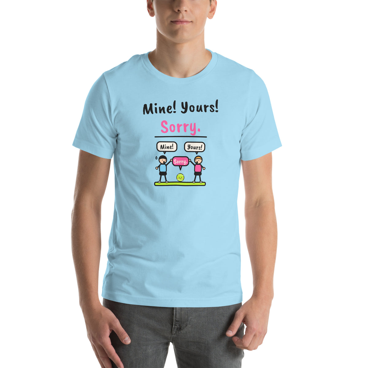 Front of the ocean blue Mine! Yours! Sorry. Padel Tee