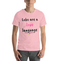 Front of the pink Lob Language Padel Tee