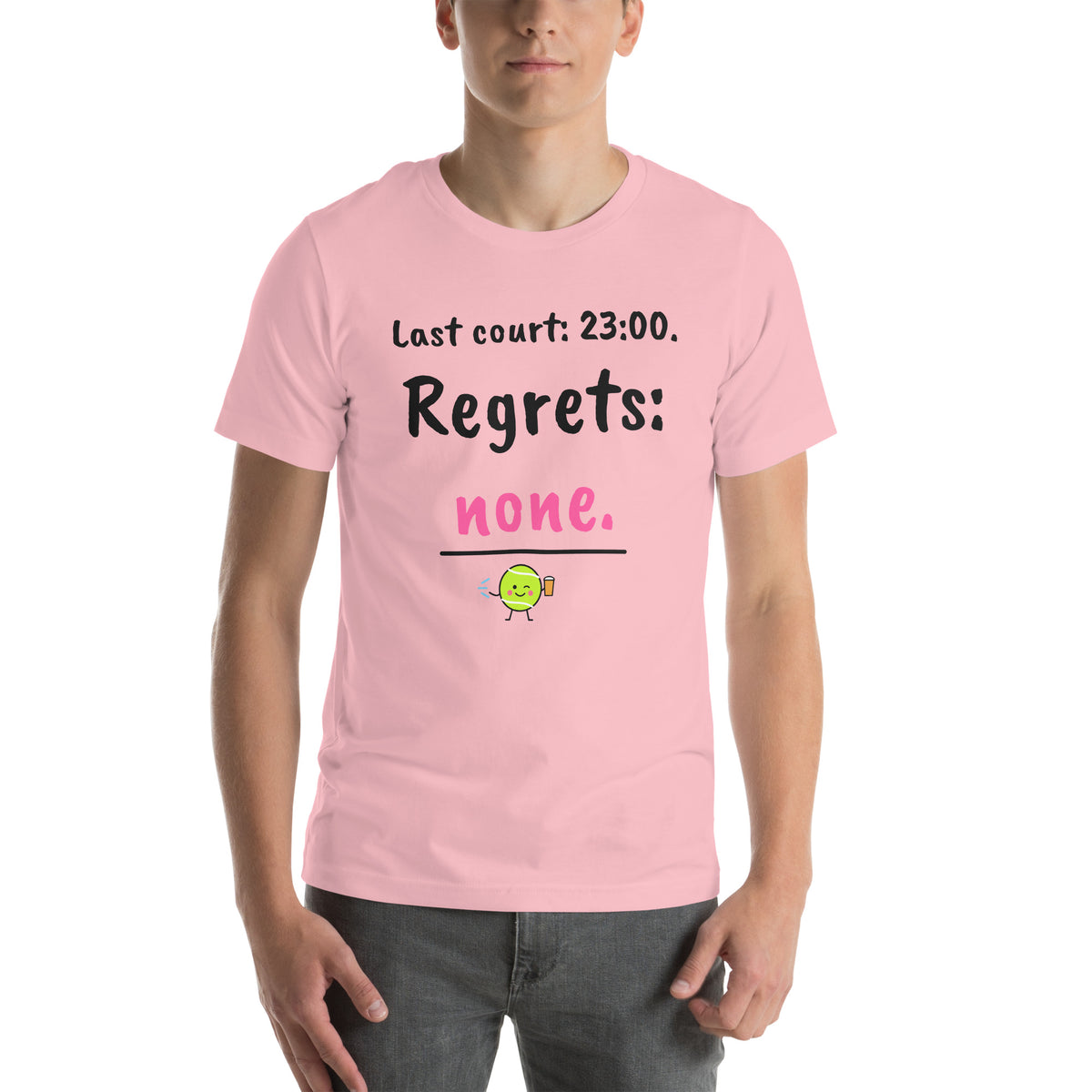Front of the pink Last Court 23:00 Padel Tee