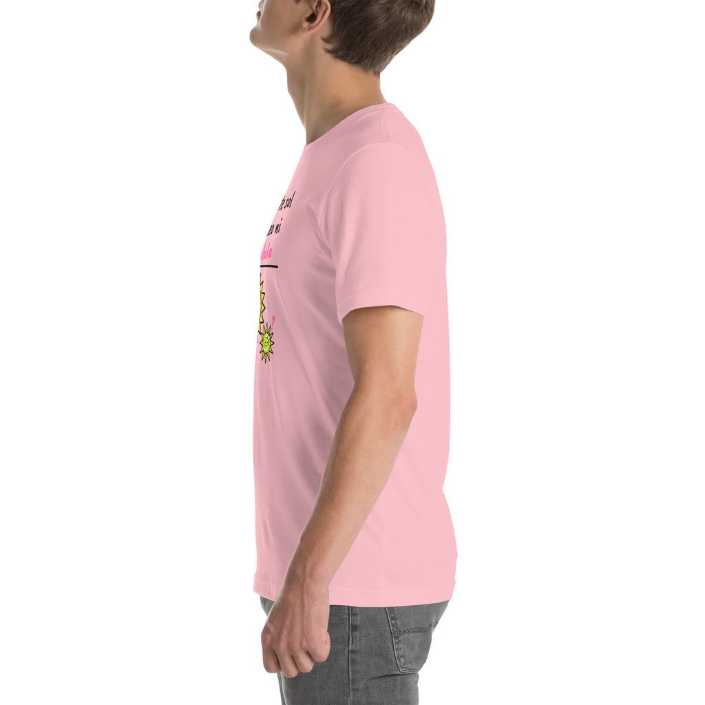Left side of the pink Con Este Sol No Veo Ni La Bola Padel Tee