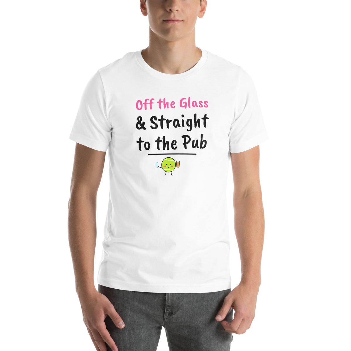 Front of the white Off the Glass Padel Tee