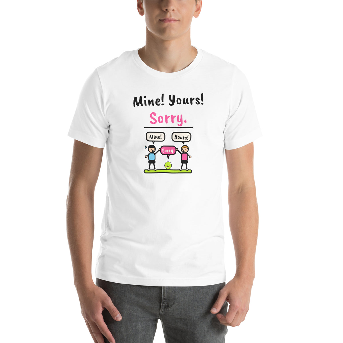 Front of the white Mine! Yours! Sorry. Padel Tee