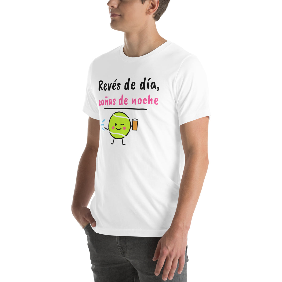 Front-left view of the white Revés de Día Padel Tee