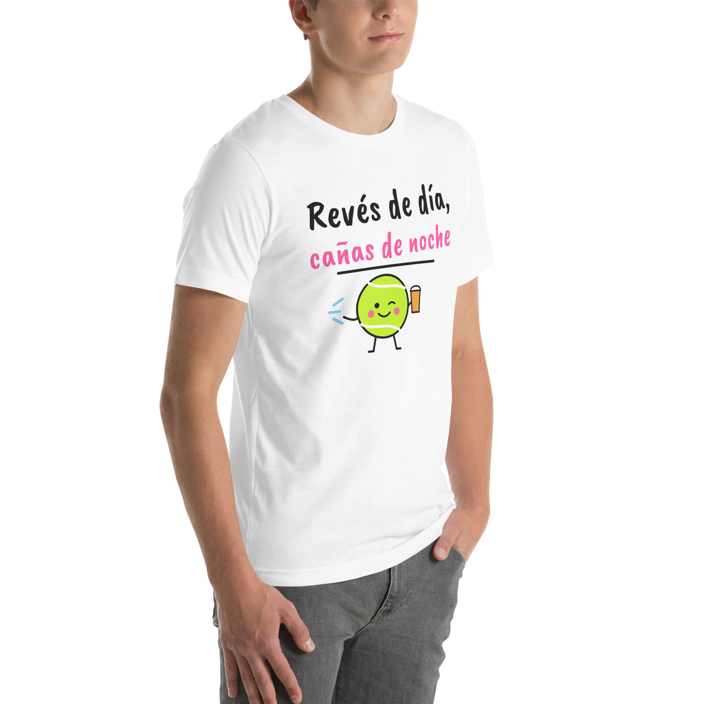Front-right view of the white Revés de Día Padel Tee