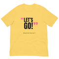 Let’s Go! Padel Tee – Yellow, front (“Let’s go!” print)